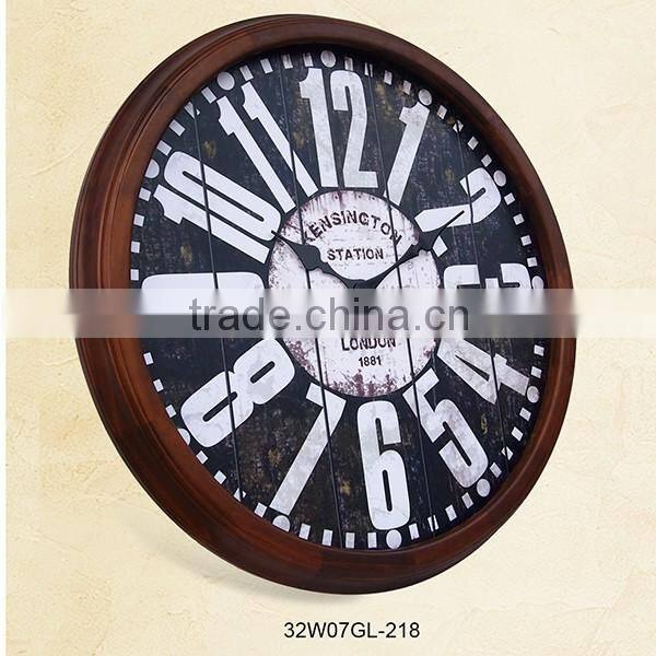 Home Decoration cutomized logo wooden wall clock