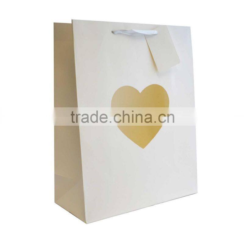 Custom Heart Gift Paper Bag /Promotional Gift Paper Bag With Your Logo