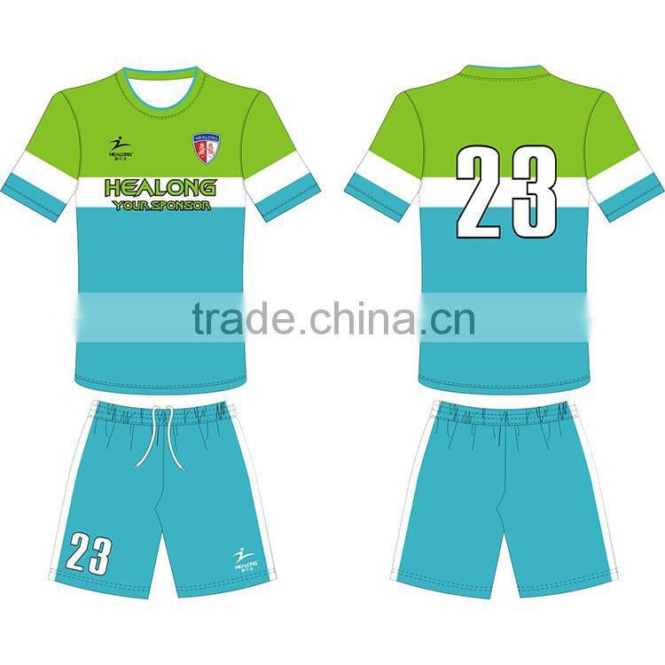 Healong OEM Superior Famous All Over Sublimation Soccer Uniform Kit,Team Soccer Jersey Kit Uniform Set