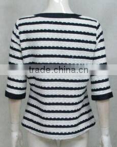 Pretty Steps 2015 new arrival spring office wear Stripe cardigan women half sleeve casual jacket