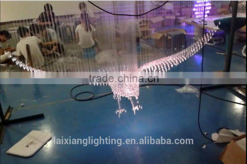 RGB color mess & DMX 512 acrylic fiber optic crystal chandelier