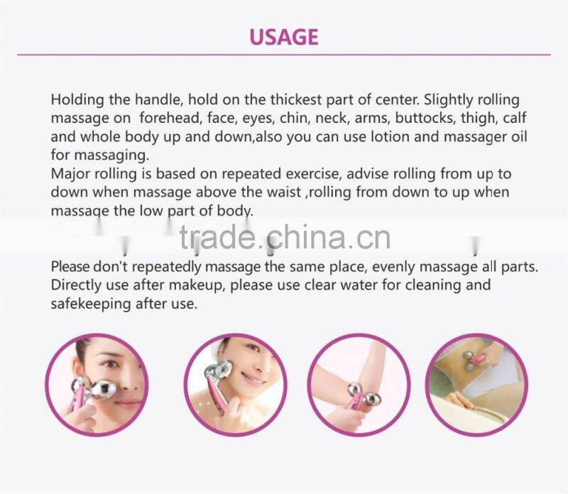 Customized 4D facial massager Slimming handheld and body slimming massage with platinum roller recharge massager machine