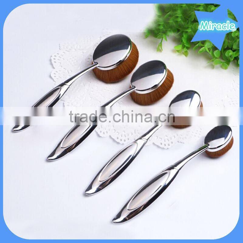 10pcs custom logo multi-purpose rose gold oval mermaid makeup brush set with quality carton box