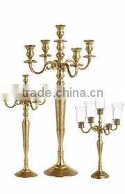 Gold Centerpieces/antique can delabra/5 Arm Gold Candleabra