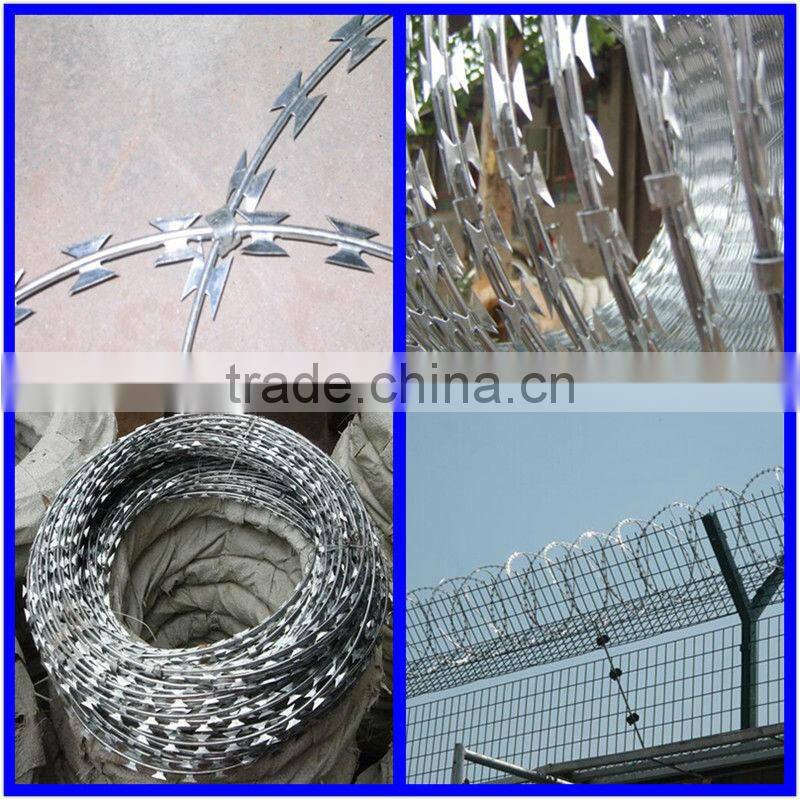 Anping Factory Good Quality Hot Dipped Galvanized Or Stainless Steel High Security Anti-Climb Razor Barbed Wire