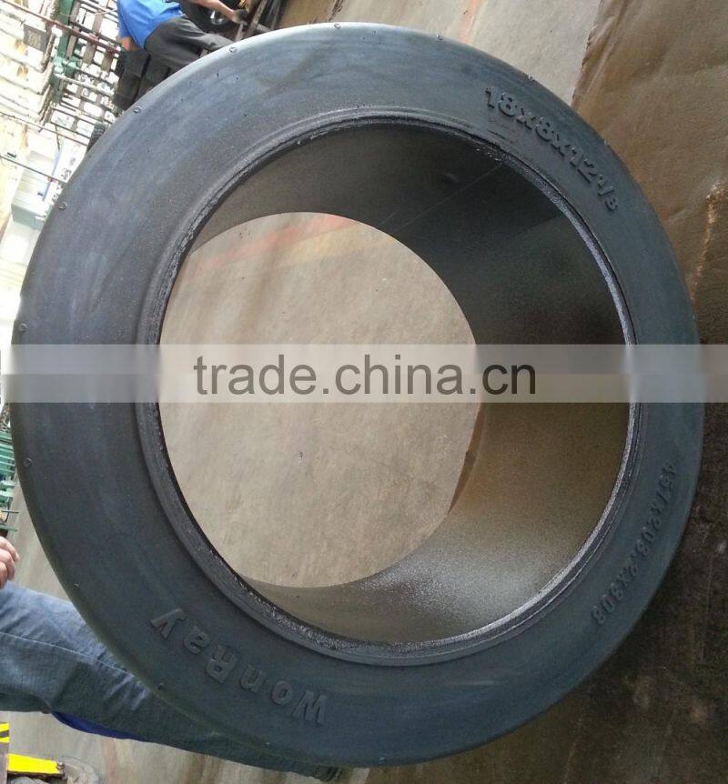 China factory supply Hot sales top quality press on tires smooth pattern tire 18x8x12 1/8 for port container trailers