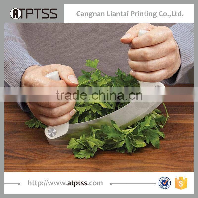 sharp edged double handle foldable knife