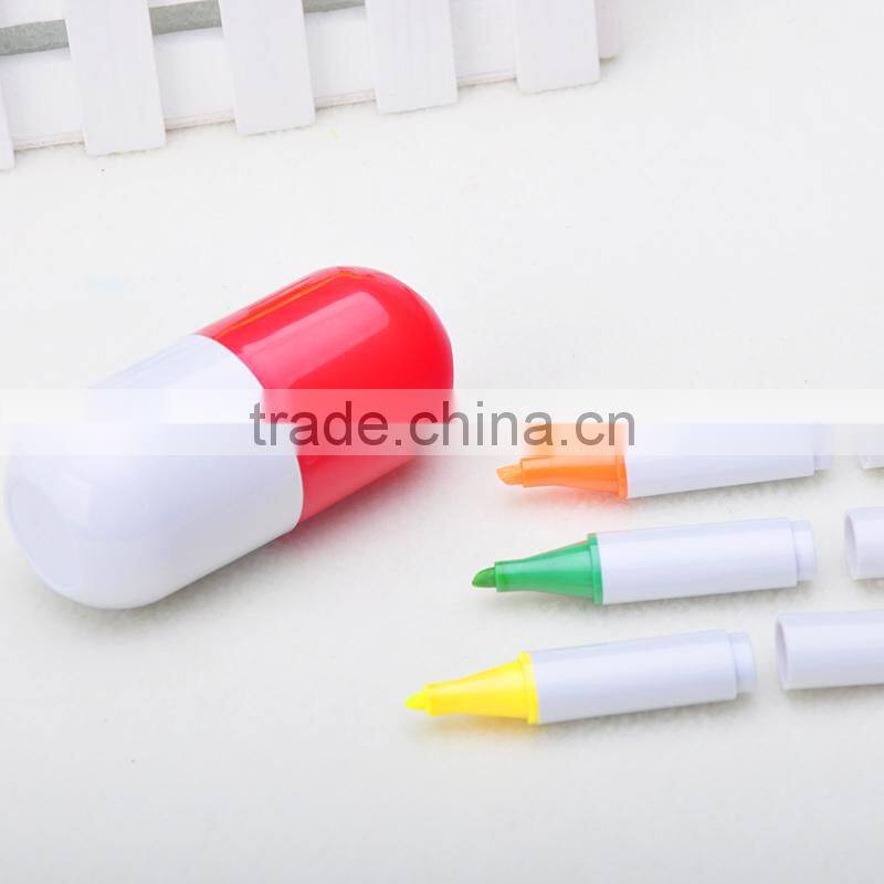 3 in 1 plastic good useful quran read pen drive highlighter set/2015 New Product Factory oval shape highlighter