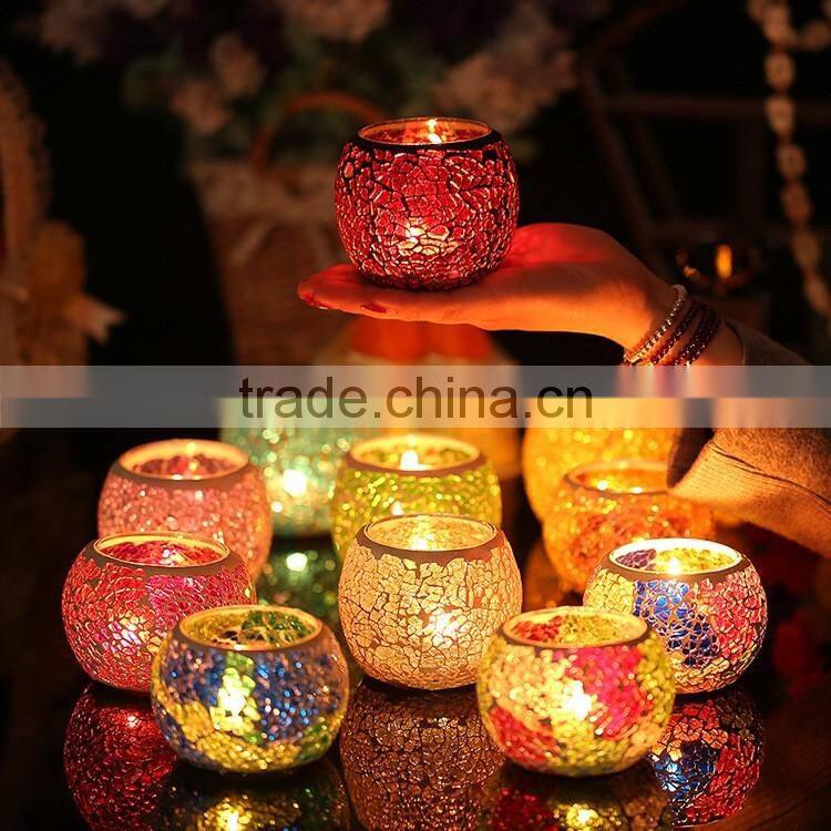 Glass Mosaic candle holder passed CE,CQC and ROHS