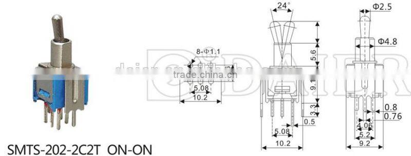 SMTS-202-2C2T Toggle Switch with Frame