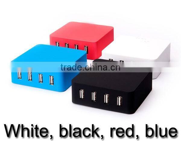 best selling retail items Ce rohs 4 usb port wall charger 4 colors