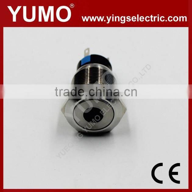 Hot sale LA19AJS ROHS 19mm flat round with dot LED IP65 momentary alternate pin terminal 5A/250VAC no nc push button switch