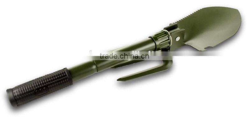 5 in 1 Folding Camp Shovel, Rake, Compass, Saw and Bottle Opener with Free Compact Carrying Case