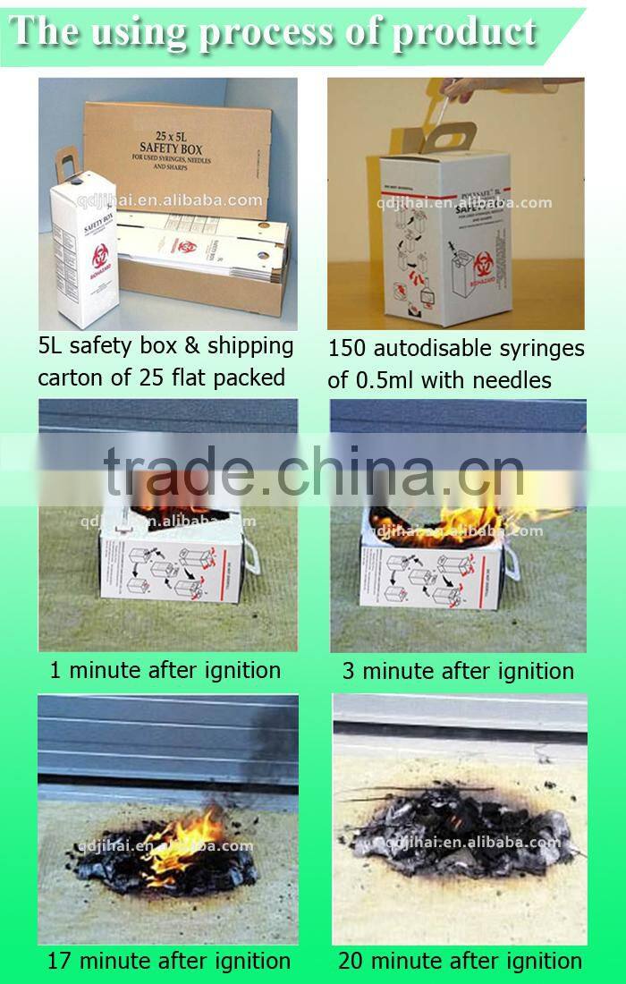chinese exports to russia syringes with plastic needle box,medical safety box for syringe