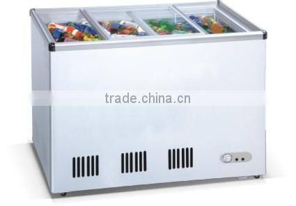 High quality top open class door freeaer338L Supermarket Glass Door Freezer(ZQR-338)