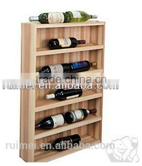 Customized 6-tiers Free-standing Wooden Wine Shelf