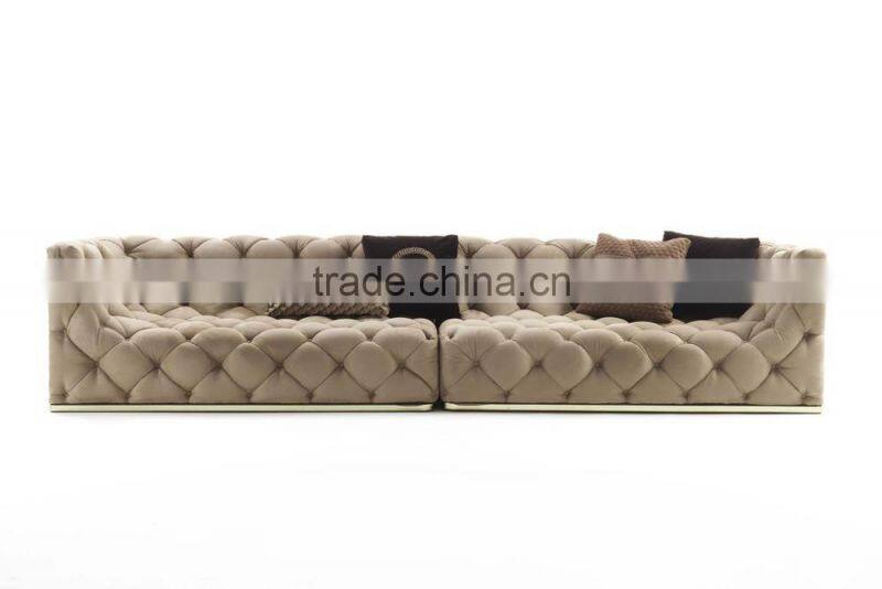 Italy Fashion Design Comfortable Living Room Secional Sofa Set/ Modern 3 Seats Handmade Fabric Upholstery Sofa Couch
