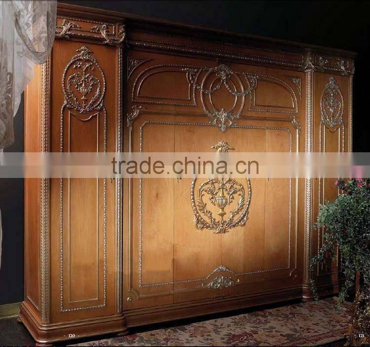 European style antique noble solid wood bedroom furniture luxury double bed