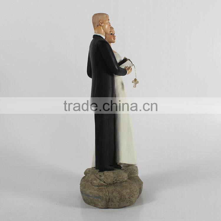 2016 decorate polyresin wedding figurine for wedding souvenir