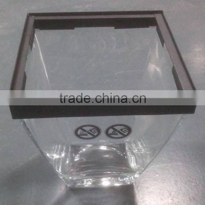 free standing colored round borosilicate glass fireplace