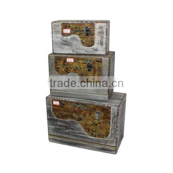 Vintage Wooden Boxes Coloful Wooden Cases Distressed Wooden Boxes