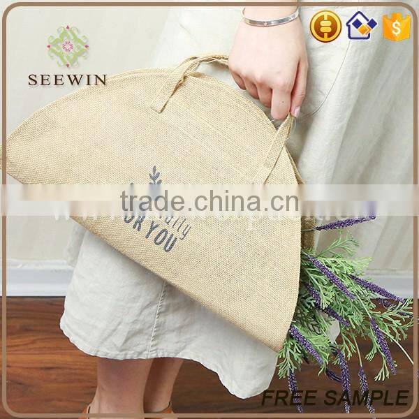 convinient natiral jute handed floral bag for packing