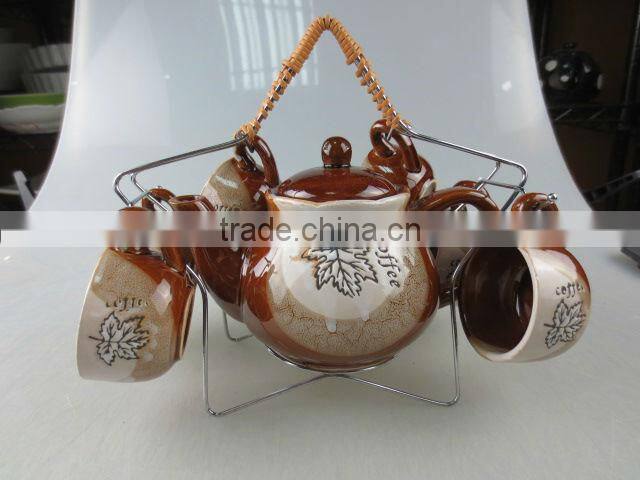 color-glazed coffee set