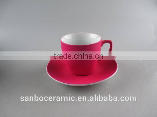 Colorful Fancy Ceramic Large Cups and Saucer for coffee