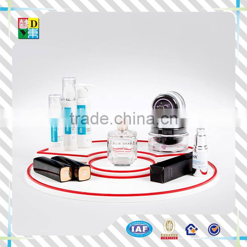 2015 Hot selling acrylic cosmetic display stand/modern design elegant clear acrylic make up display stand from China supplier