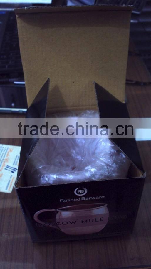 100% PURE COPPER FDA APPROVED HAMMERED BARREL DRINKING MUG WITH RIVETED HANDLE FOR MOSCOW MULE, VODKA