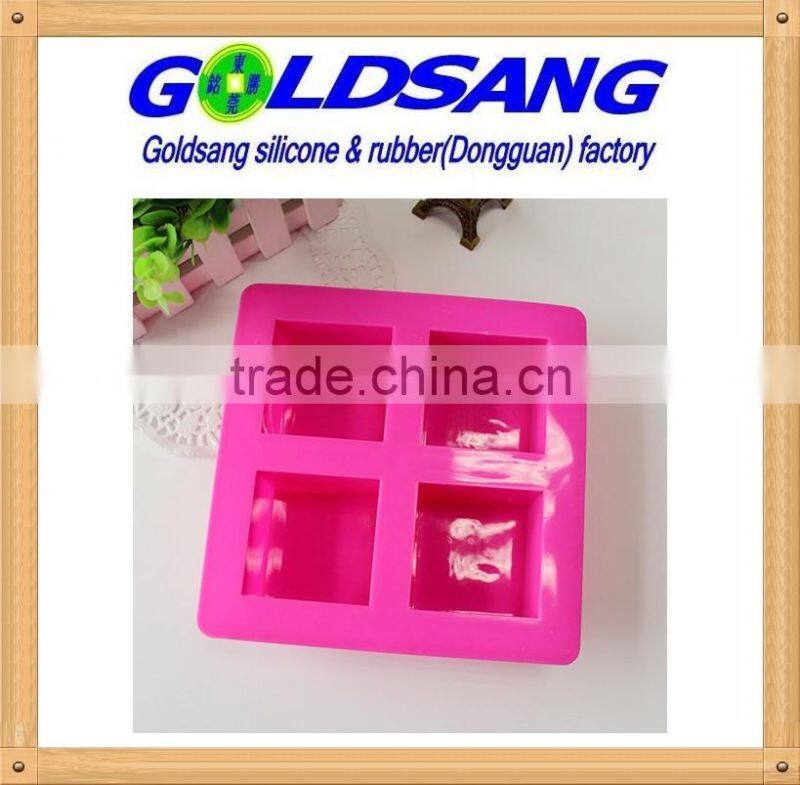 4 square silicone handmake soap mold &cake mold
