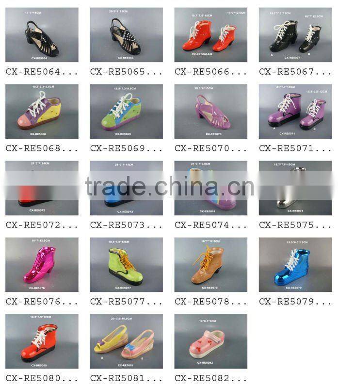Ceramic shoes-ceramic high heel shoe wine holder -ceramic shoe money box