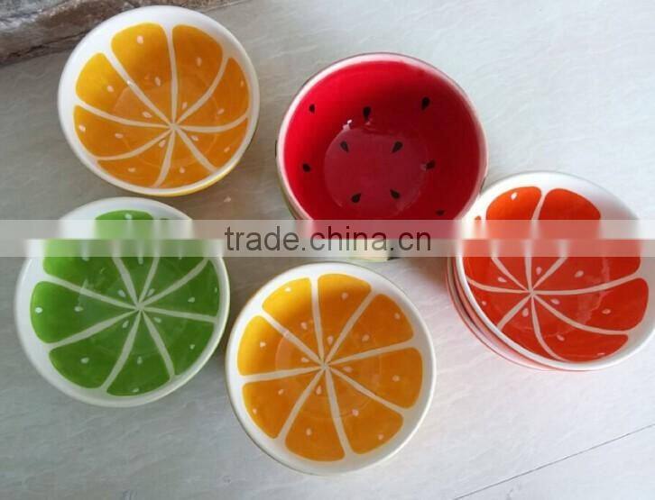 Salad bowl with hand painting,fruit bowl