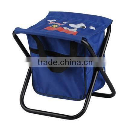 Foldable metal frame fishing stool with bag