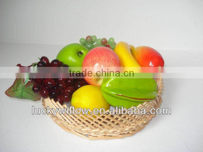 set 3 willow with lining decorative fruit basket decoration