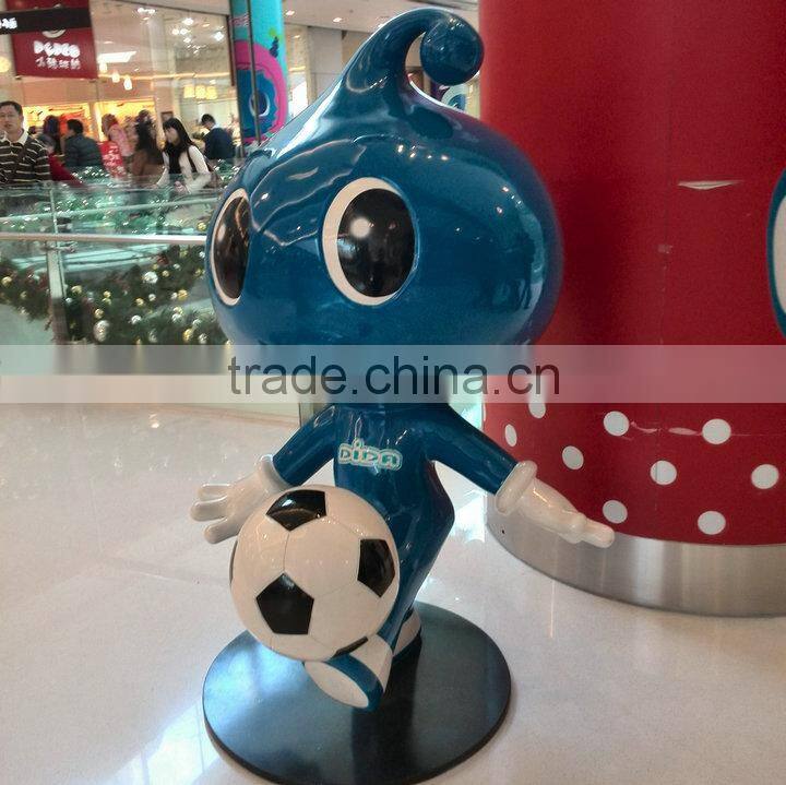 Football man cartoon figure mascot for shopping mall