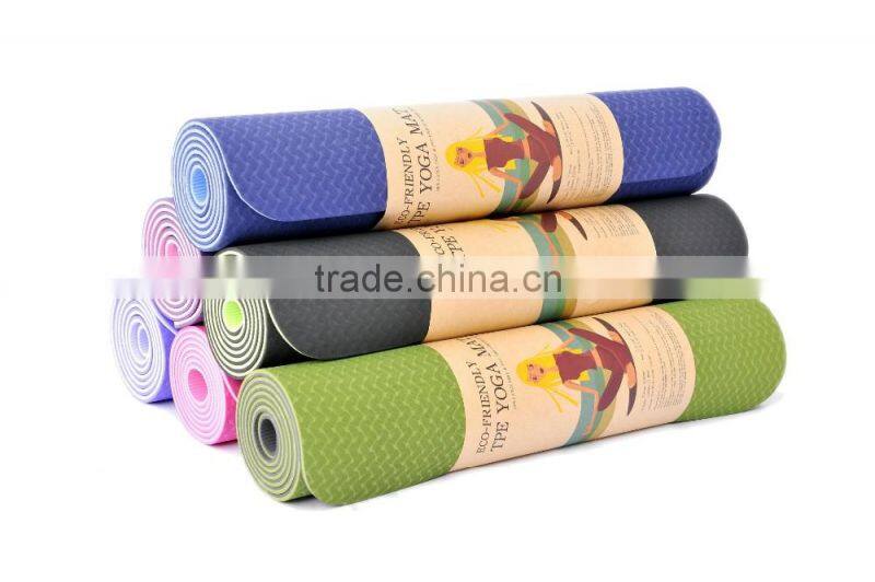 6mm Yoga Exercise Fitness Workout Thick Mat TPE Pilates Gym Festivals Camping