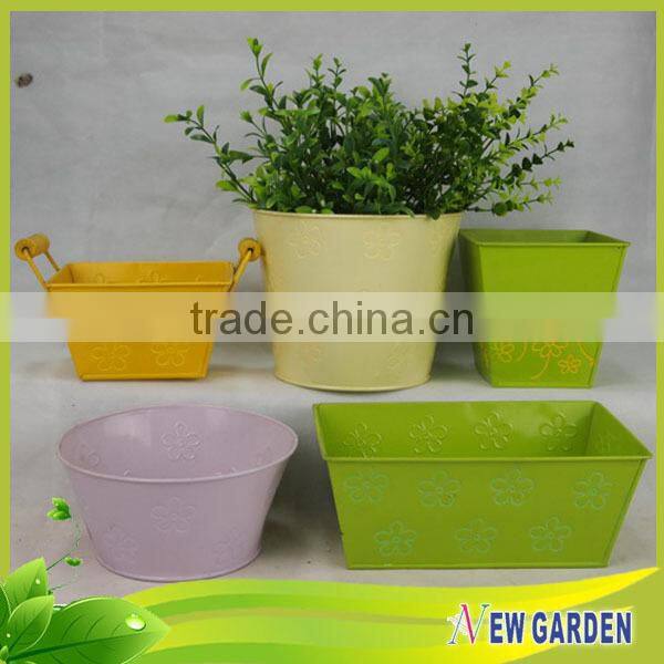 Handmade Galvanized Metal pot outdoor flower large for garden