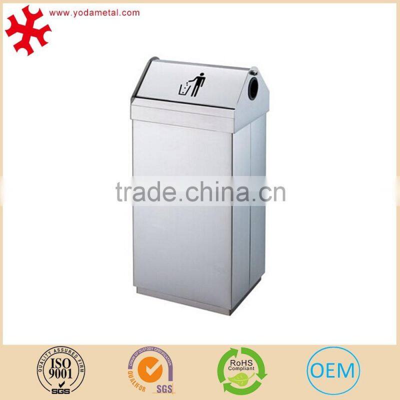 Outdoor street metal stainless steel 660 liter push garbage bin