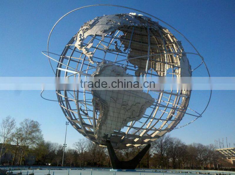 art deco garden statues metal craft sculpture stainless steel balls