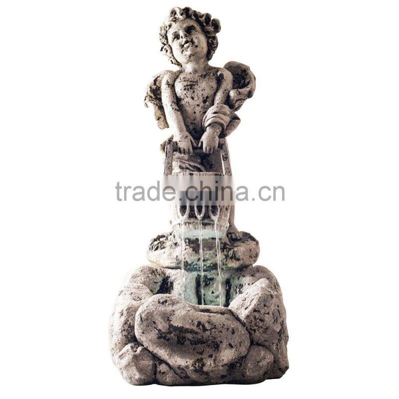 Pure Garden LED Lighted Cherub Fountain with Pump