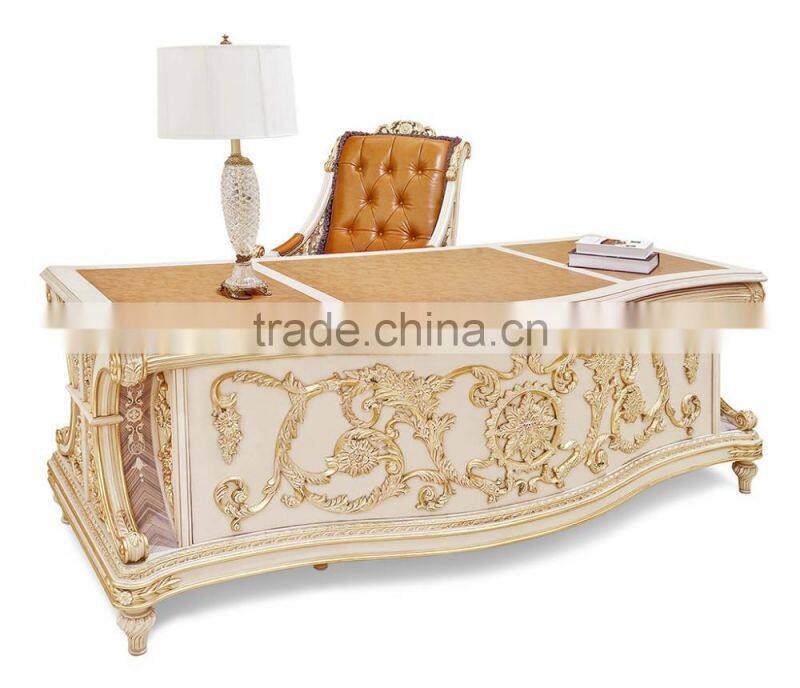 Exquisite Handmade European Louis Designed Office Manager Chair with Orange Genuine Leather BF12-04304c