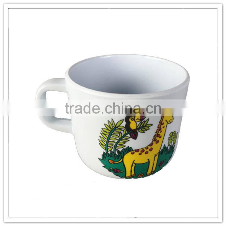 Giraffe lovely design melamine kids milk mugs cups, baby customized logo melamine cups