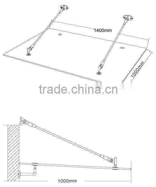304 Stainless Steel Glass Canopy & Awning Fittings/Accessories /Fixing Base on Wall