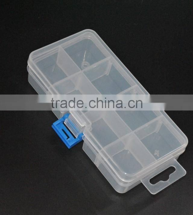 PP Plastic 8 compartments Transparent Adjustable Electronic Components Storage Box Beads Box