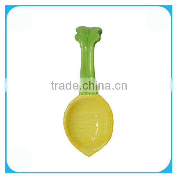 Cute Ceramic Spoon With Easter Rabbit And Radish Design