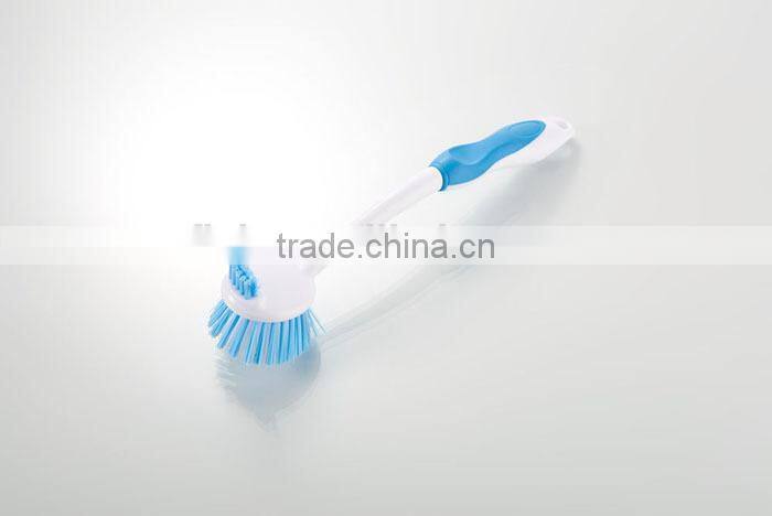 Two propose use plastic dish washing brush with soft grip handle