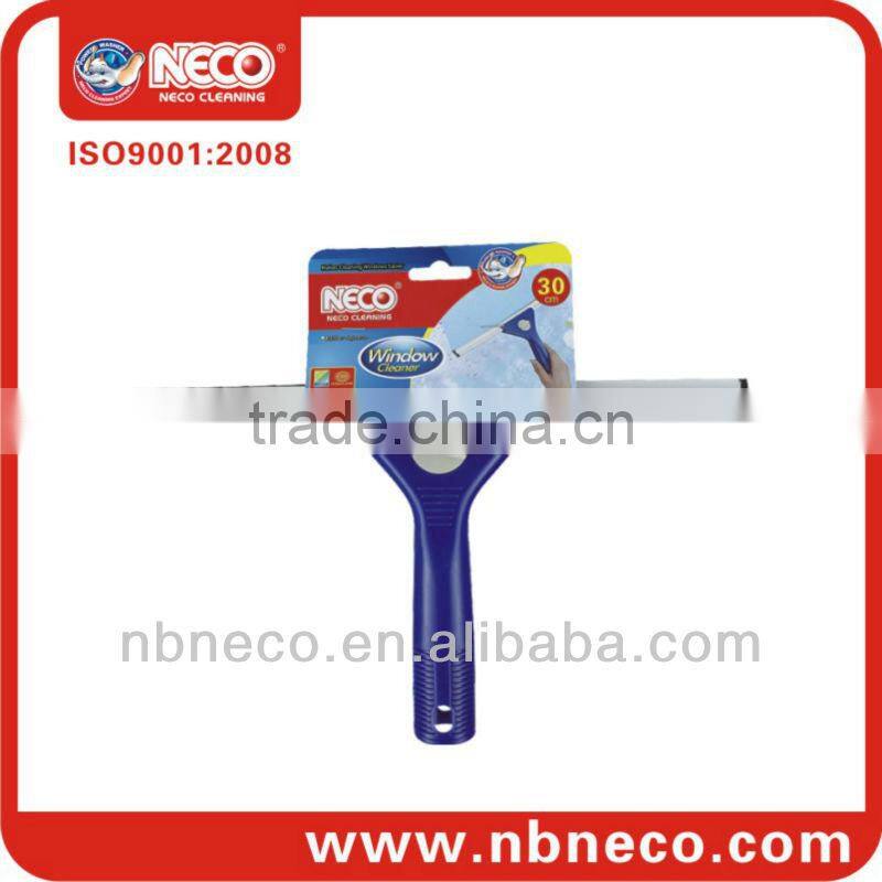 Window squeegee cleaner with rubber blade