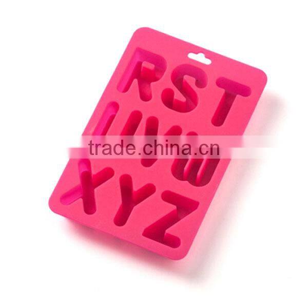 Cheap silicone ice cube tray with alphabet letter R to Z shaped