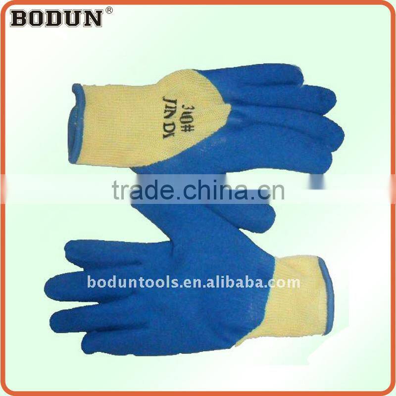 A1008 21 Stitches cotton glove with wrinkle nitrile
